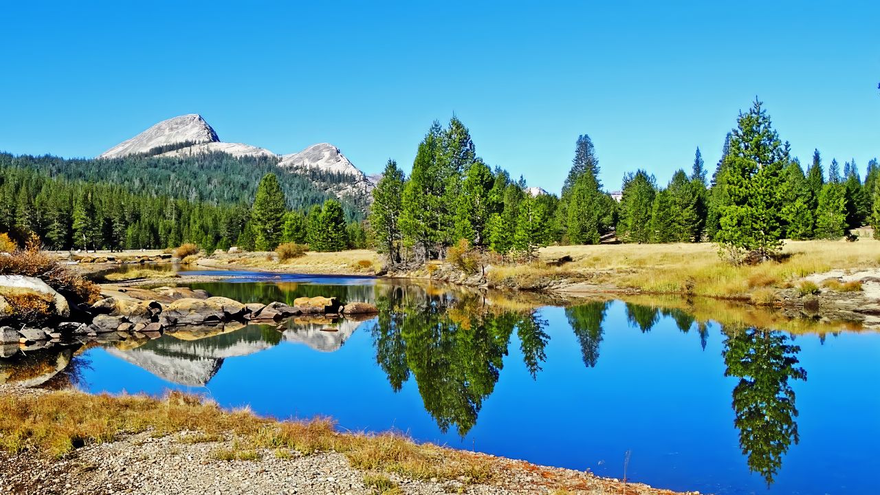 Wallpaper landscape, nature, river, trees, reflection