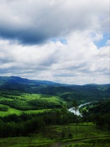 Preview wallpaper landscape, nature, river, forest