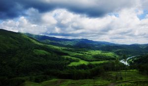 Preview wallpaper landscape, nature, river, forest
