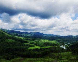 Preview wallpaper landscape, nature, river, forest