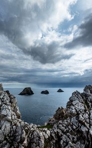 Preview wallpaper landscape, nature, rocks, sea, bay