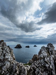 Preview wallpaper landscape, nature, rocks, sea, bay