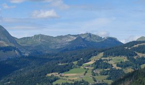 Preview wallpaper landscape, nature, valley, mountains, trees