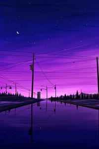 Preview wallpaper landscape, night, dark, art