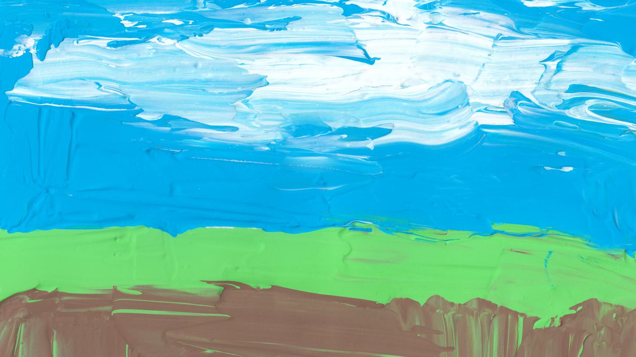 Wallpaper landscape, paint, strokes, abstraction