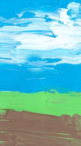 Preview wallpaper landscape, paint, strokes, abstraction