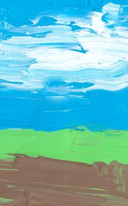 Preview wallpaper landscape, paint, strokes, abstraction