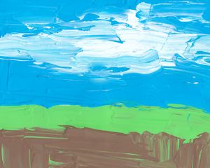 Preview wallpaper landscape, paint, strokes, abstraction