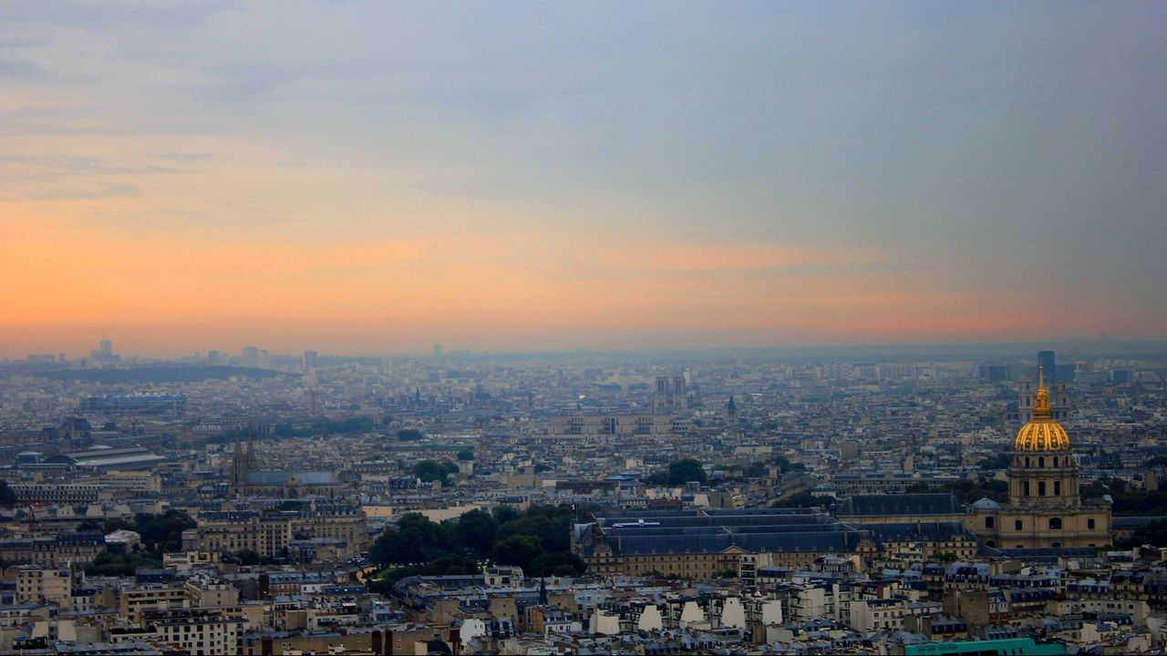 Wallpaper landscape, paris, panorama, sky hd, picture, image