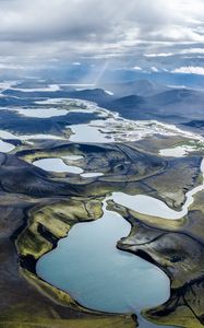 Preview wallpaper landscape, plain, lakes, nature, clouds