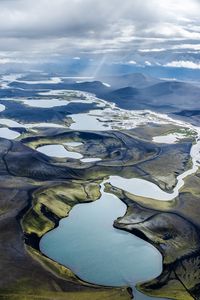 Preview wallpaper landscape, plain, lakes, nature, clouds