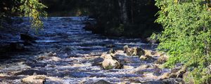 Preview wallpaper landscape, river, flow, rocks, trees, nature