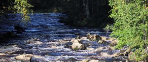 Preview wallpaper landscape, river, flow, rocks, trees, nature