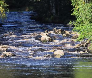 Preview wallpaper landscape, river, flow, rocks, trees, nature