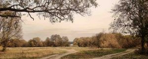 Preview wallpaper landscape, roads, country, autumn, gray