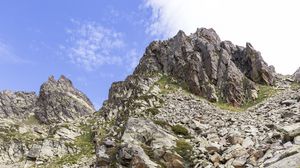 Preview wallpaper landscape, rock, relief, water, grass, nature