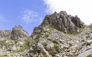 Preview wallpaper landscape, rock, relief, water, grass, nature