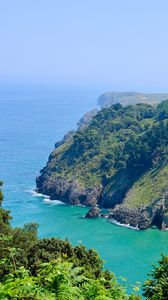 Preview wallpaper landscape, rocks, sea, ocean, trees