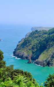 Preview wallpaper landscape, rocks, sea, ocean, trees