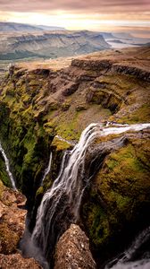 Preview wallpaper landscape, rocks, waterfall, gorge