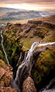 Preview wallpaper landscape, rocks, waterfall, gorge