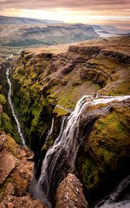 Preview wallpaper landscape, rocks, waterfall, gorge