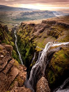 Preview wallpaper landscape, rocks, waterfall, gorge