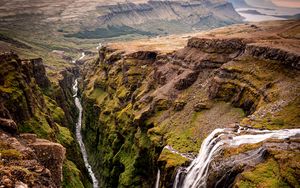 Preview wallpaper landscape, rocks, waterfall, gorge