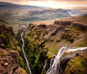 Preview wallpaper landscape, rocks, waterfall, gorge