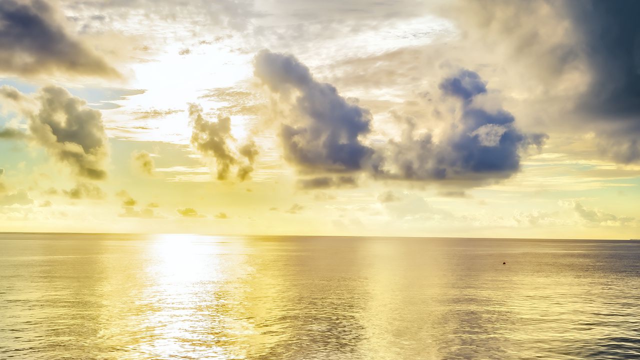 Wallpaper landscape, sea, clouds, horizon, sky