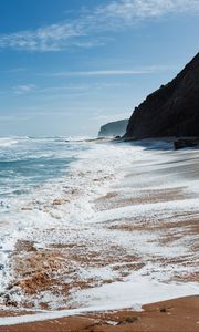 Preview wallpaper landscape, sea, foam, rock, nature