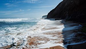 Preview wallpaper landscape, sea, foam, rock, nature