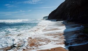 Preview wallpaper landscape, sea, foam, rock, nature