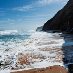 Preview wallpaper landscape, sea, foam, rock, nature