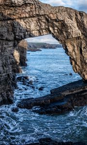 Preview wallpaper landscape, sea, rocks, arch, stones, nature