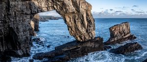 Preview wallpaper landscape, sea, rocks, arch, stones, nature