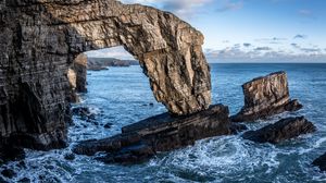 Preview wallpaper landscape, sea, rocks, arch, stones, nature