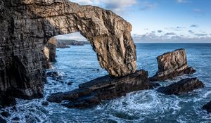 Preview wallpaper landscape, sea, rocks, arch, stones, nature