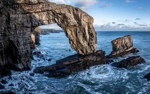 Preview wallpaper landscape, sea, rocks, arch, stones, nature