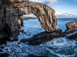 Preview wallpaper landscape, sea, rocks, arch, stones, nature