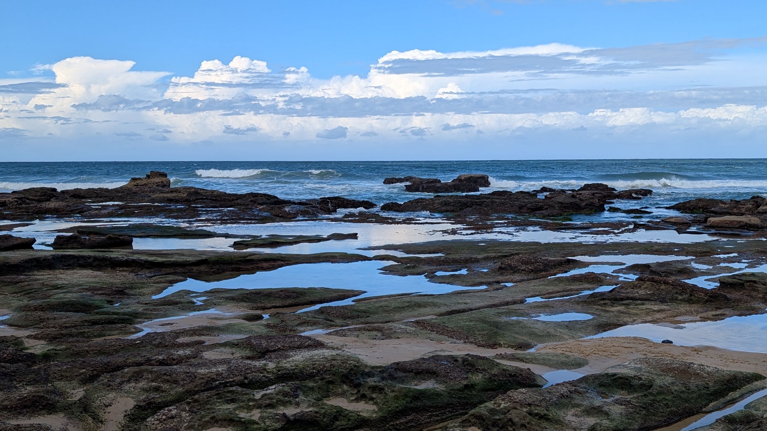 2560x1440 Wallpaper landscape, sea, rocks, coast