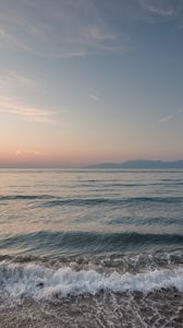 Preview wallpaper landscape, sunrise, sea, waves, shore