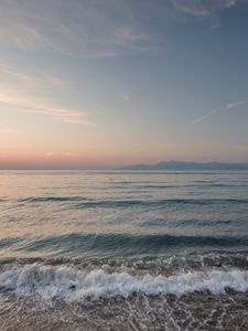 Preview wallpaper landscape, sunrise, sea, waves, shore