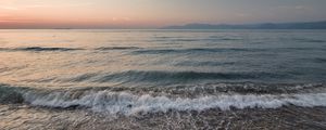 Preview wallpaper landscape, sunrise, sea, waves, shore