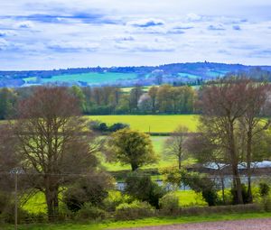 Preview wallpaper landscape, trees, meadow, river, nature