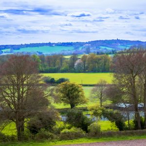 Preview wallpaper landscape, trees, meadow, river, nature