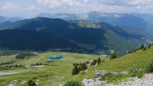 Preview wallpaper landscape, valley, pond, lake