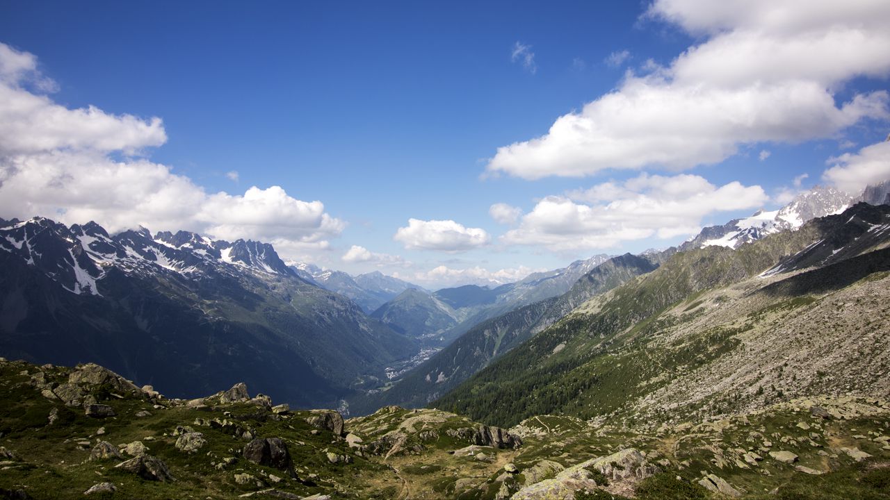 Wallpaper landscape, view, mountains, valley