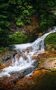 Preview wallpaper landscape, waterfall, cascade, stones, nature