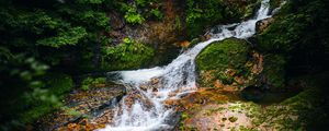 Preview wallpaper landscape, waterfall, cascade, stones, nature